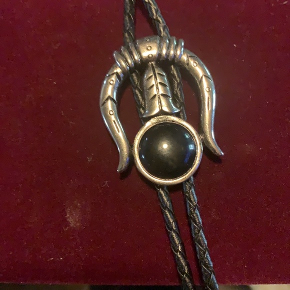 LIANCHI Western Bolo Stropdas Mannen Vrouwen Native American Leer Zwart